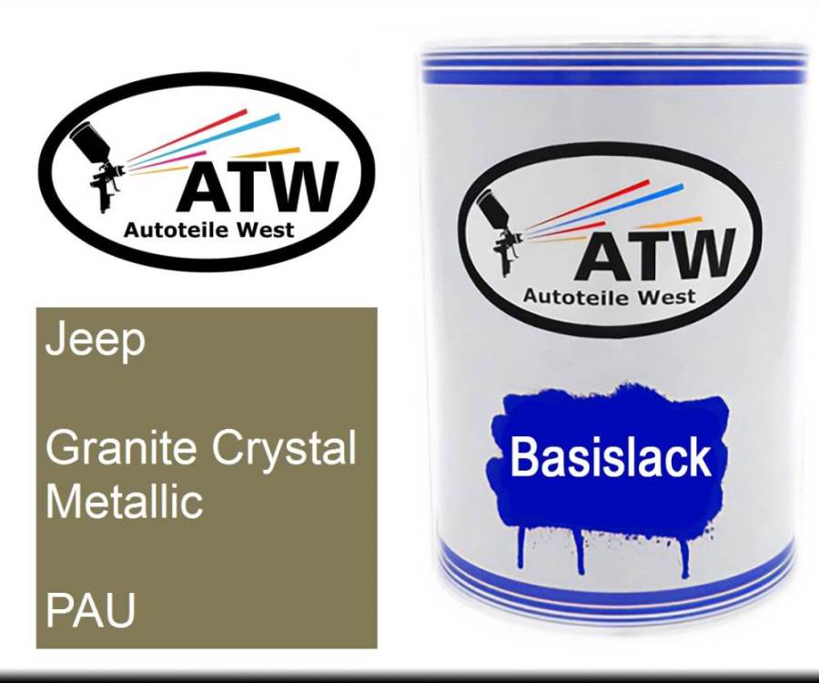 Jeep, Granite Crystal Metallic, PAU: 500ml Lackdose, von ATW Autoteile West.